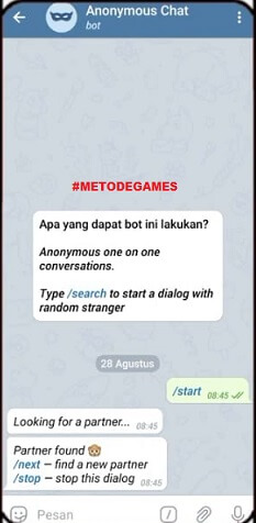 cara anonymous chat telegram