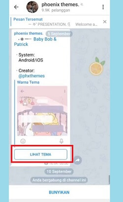 lihat tema di telegram