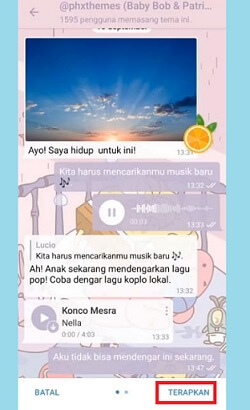 mengganti tema telegram di android