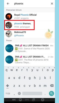pencarian telegram phoenix themes