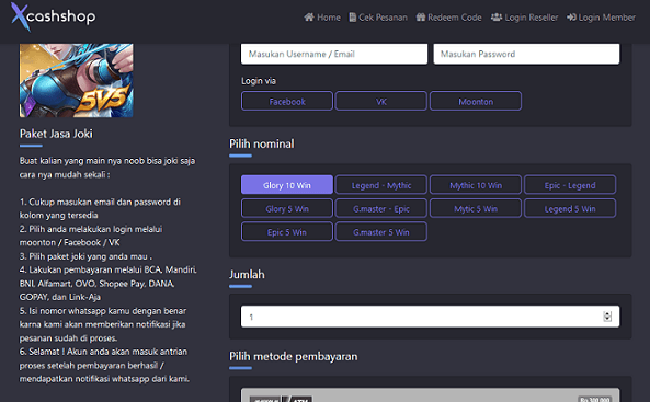 xcashshop mobile legends