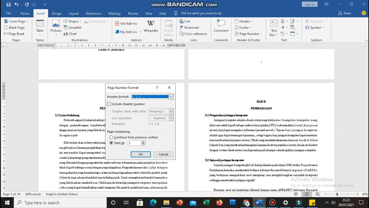 Cara Membuat Nomor Halaman di Word 3