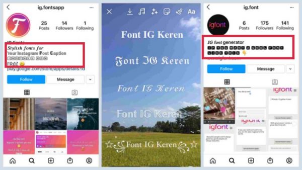 Font Bio Instagram Dengan Tulisan Keren