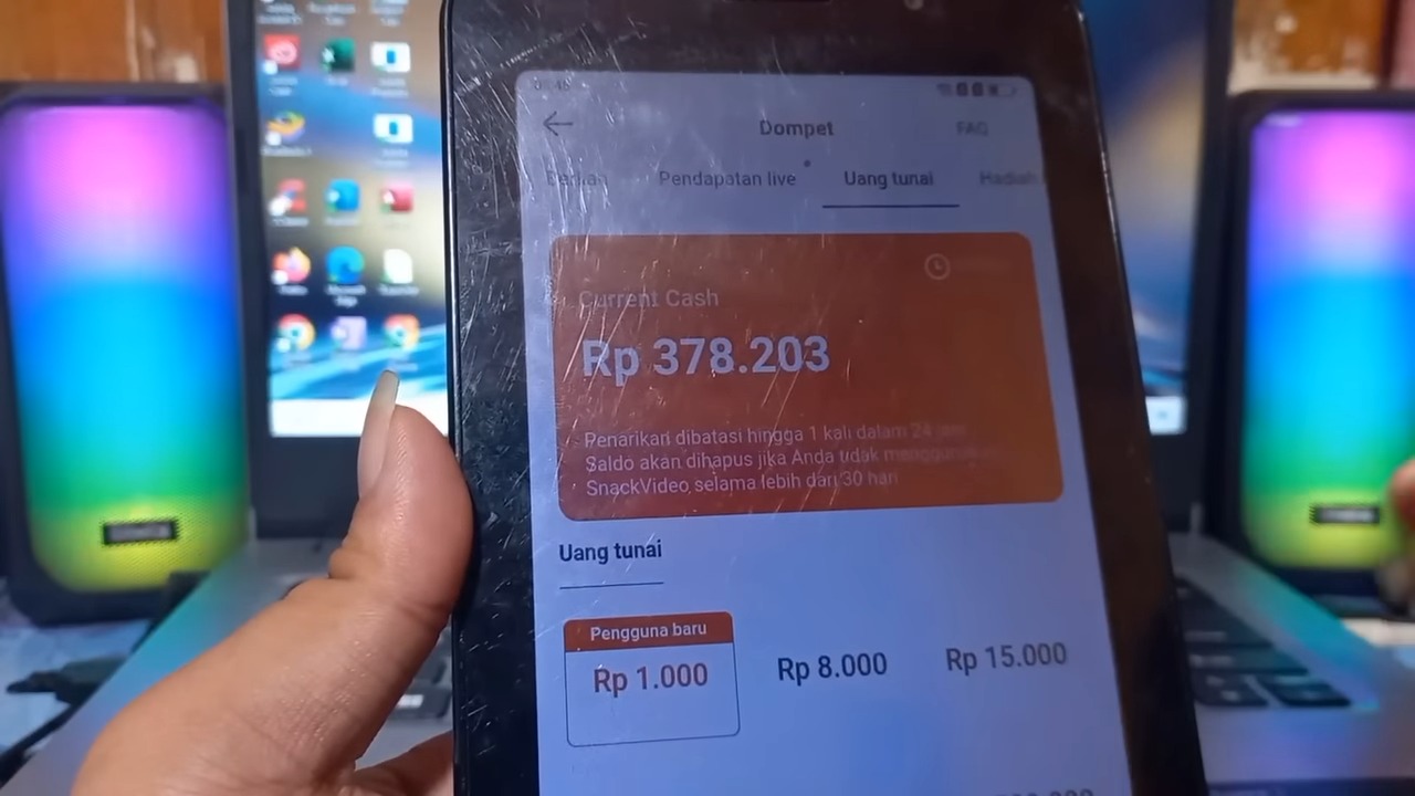 cara memasukan kode undangan Snack Video 2