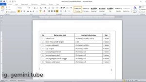 cara menambah tabel di Word