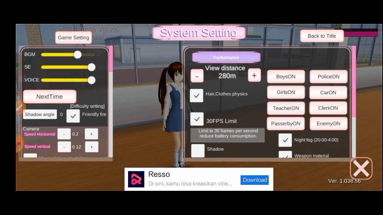 cara mabar di Sakura School Simulator 2