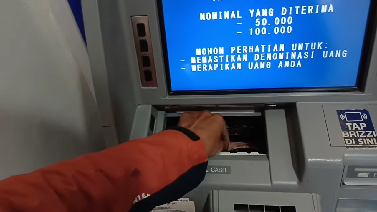 cara setor tunai di ATM BRI 3