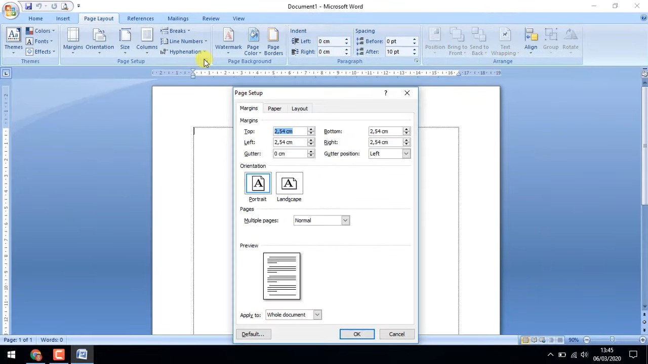 cara mengatur margin di Word 2