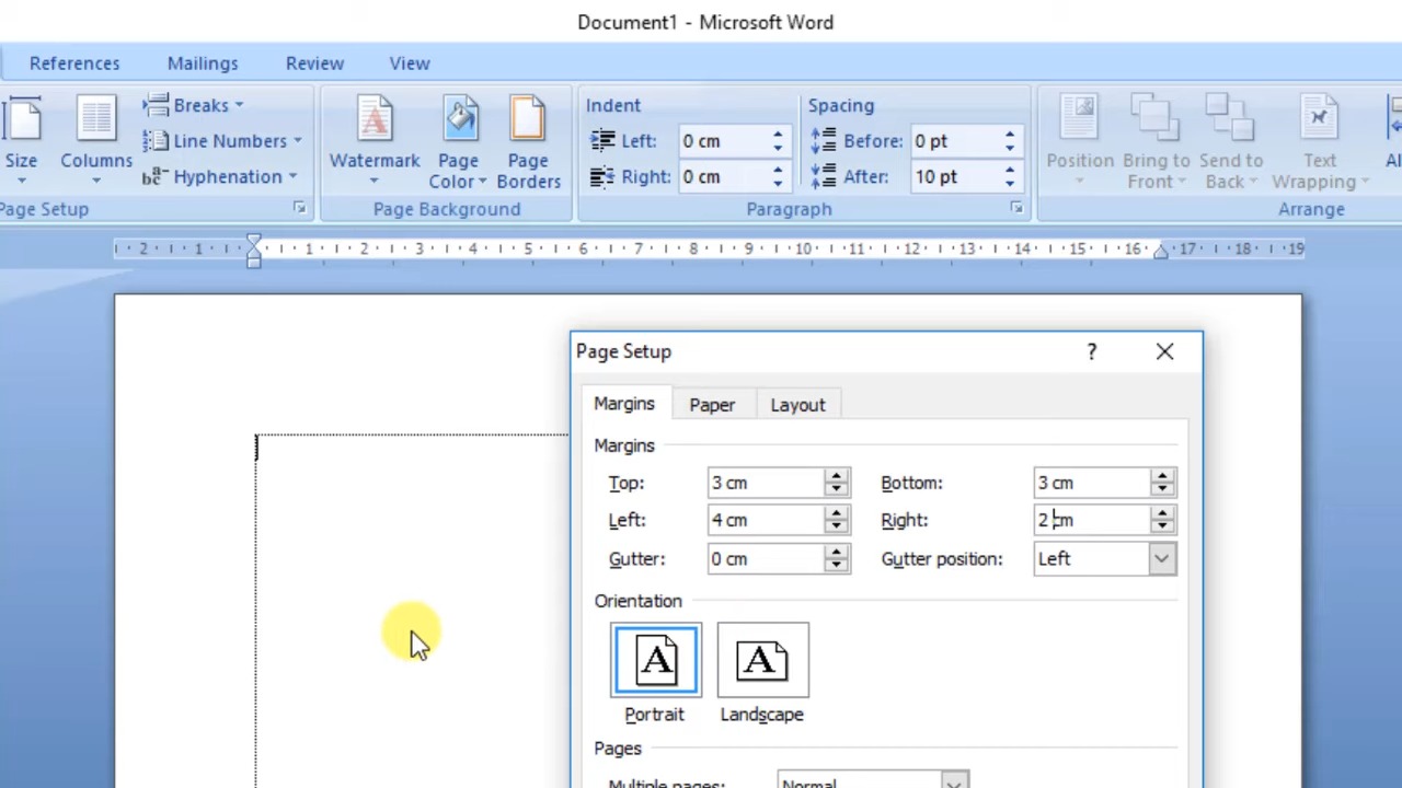 cara mengatur margin di Word 3