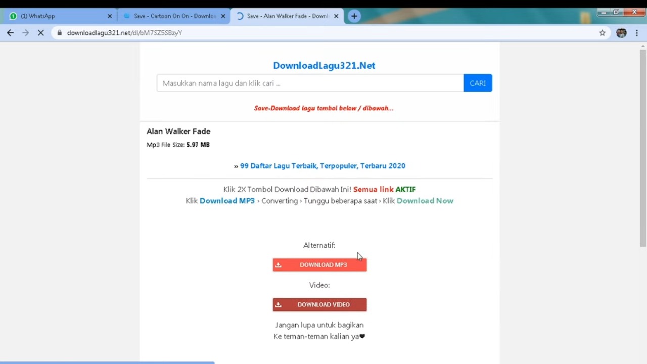 cara download lagu MP3 tanpa aplikasi 3