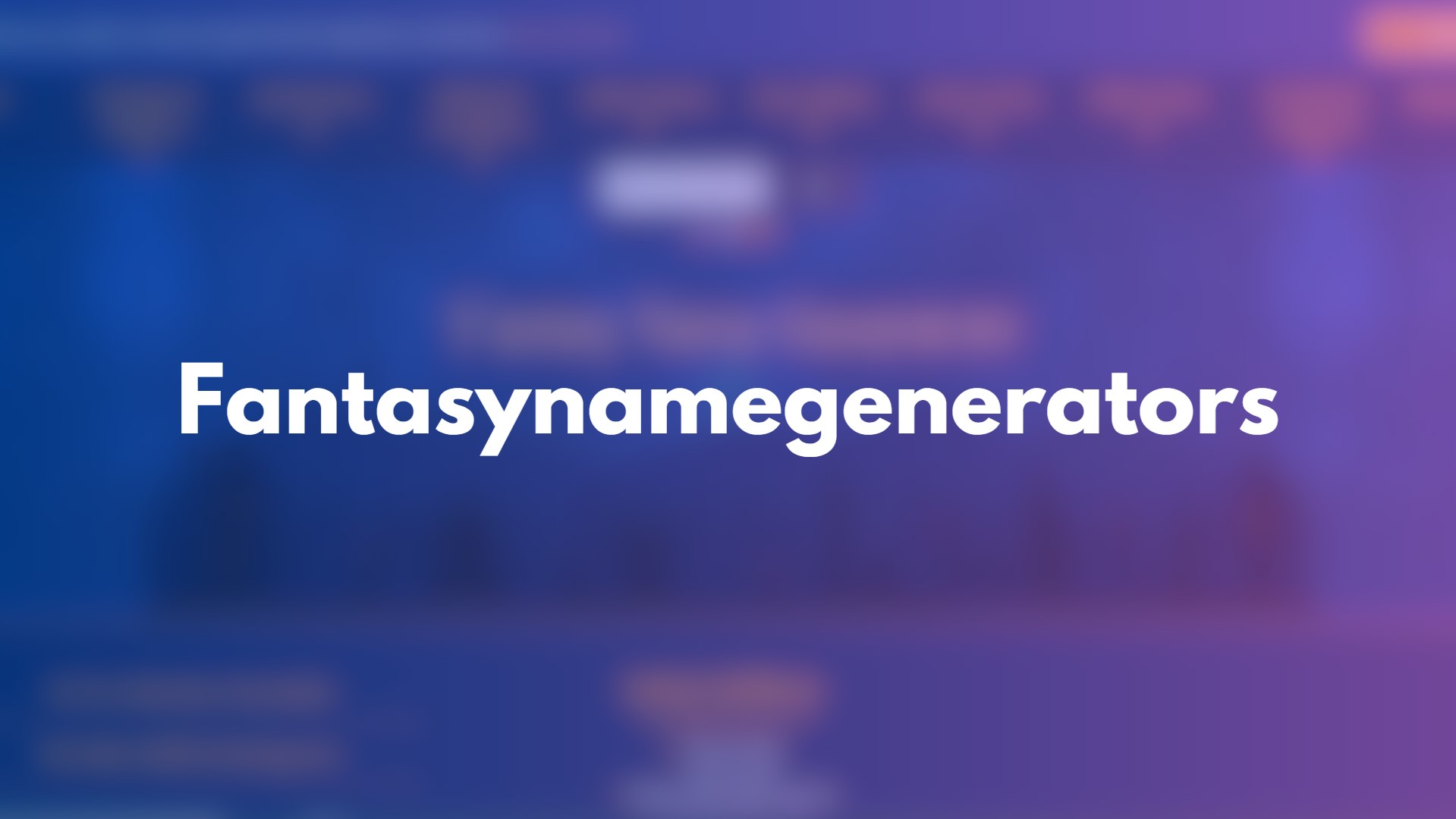 Cara buat nama keren dengan website Fantasynamegenerators