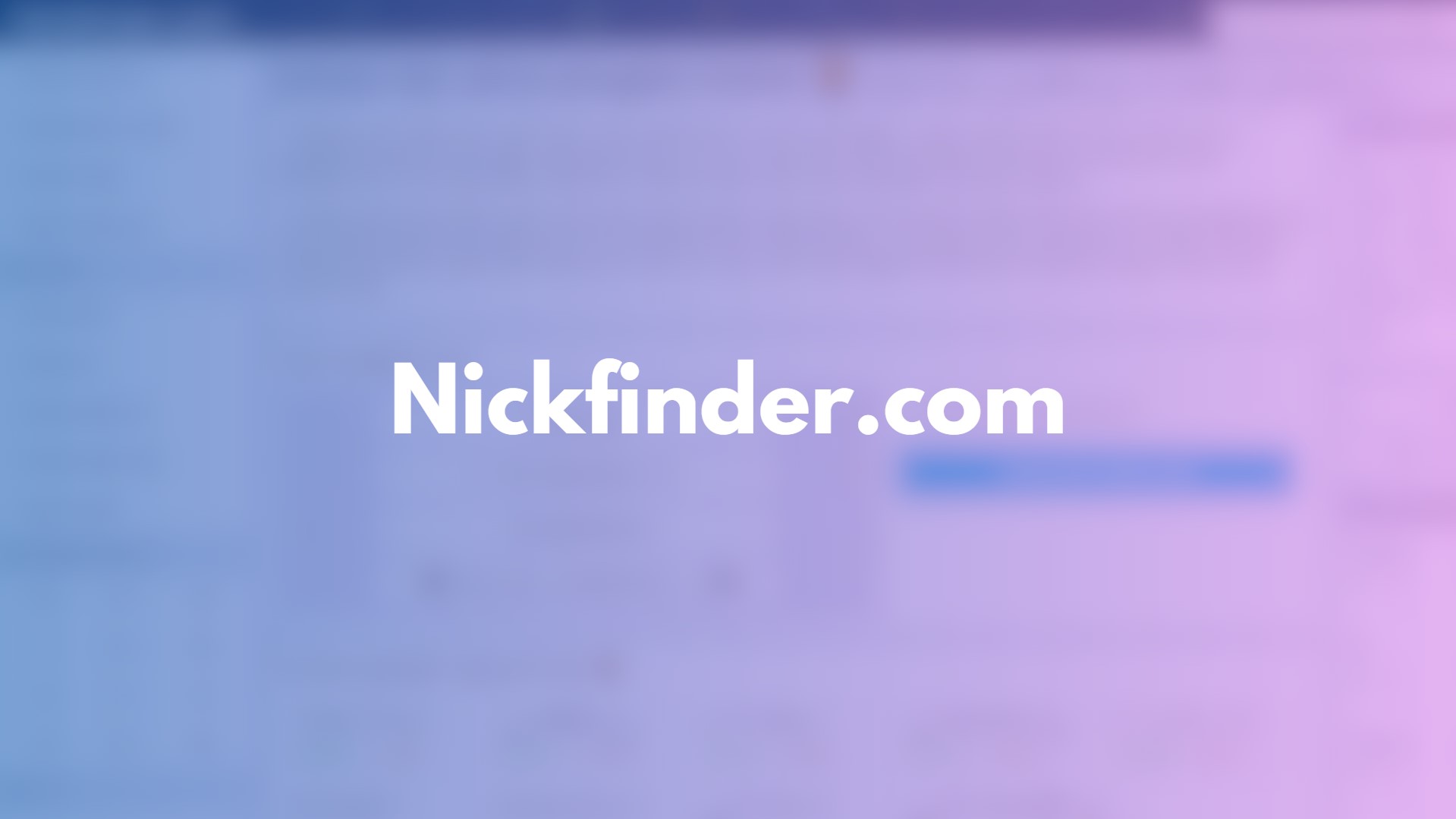 Cara buat nama keren dengan website Nickfinder